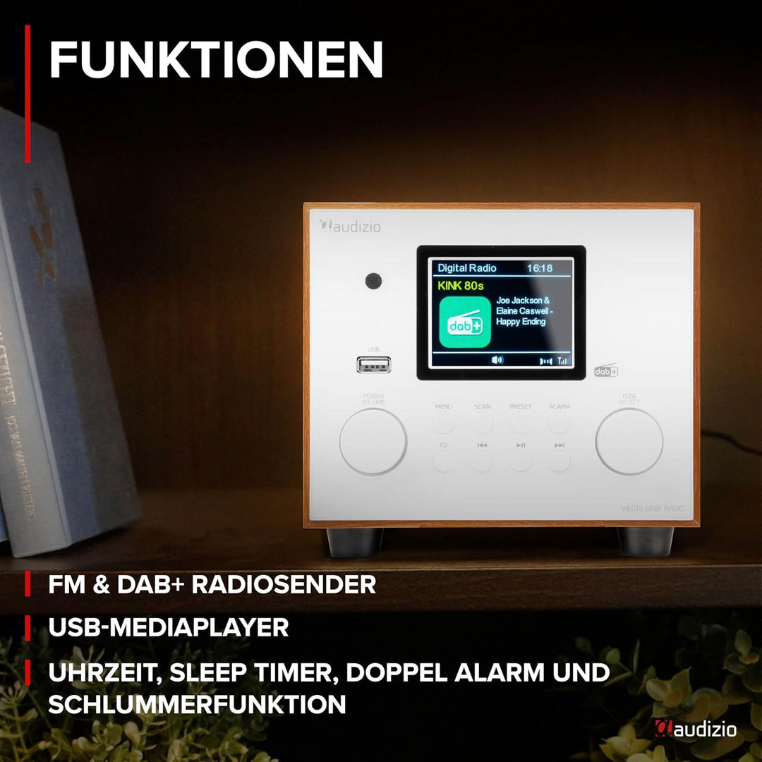 Audizio Vieste - DAB Radio mit Bluetooth, Digitalradio, 60 Watt Lautsprecher, DAB Plus Radio mit USB