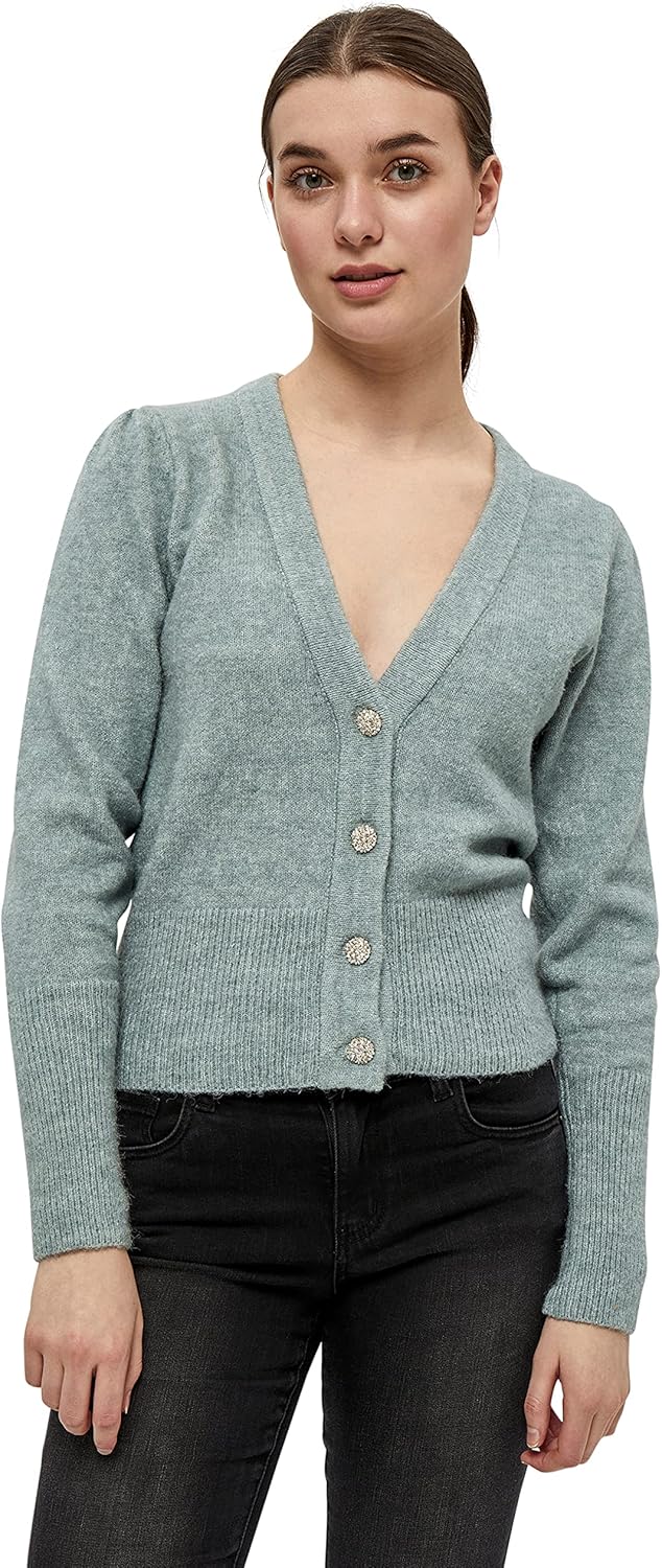 Desires Damen GEA Cardigan Strickjacke S 2251m Slate Blue Melange, S 2251m Slate Blue Melange