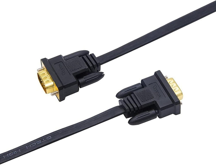 DTech Ultradünn VGA Kabel 15m 15polig Stecker auf Stecker VGA auf VGA Kabel Full HD 1080P, 15m