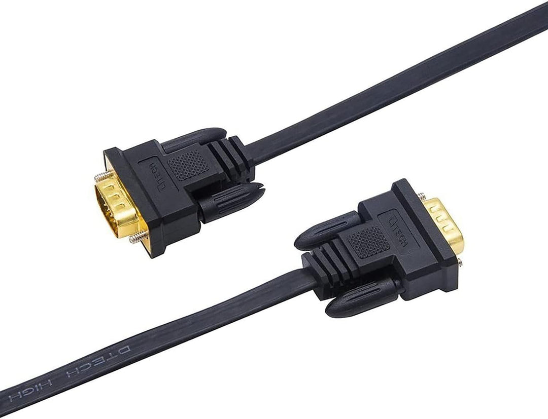 DTech Ultradünn VGA Kabel 15m 15polig Stecker auf Stecker VGA auf VGA Kabel Full HD 1080P, 15m