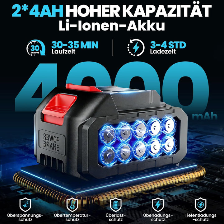 Akku Hochdruckreiniger Kompatibel mit Makita Akku,Bürstenloser Motor,180 Bar 294 L/H Mobiler Druckre