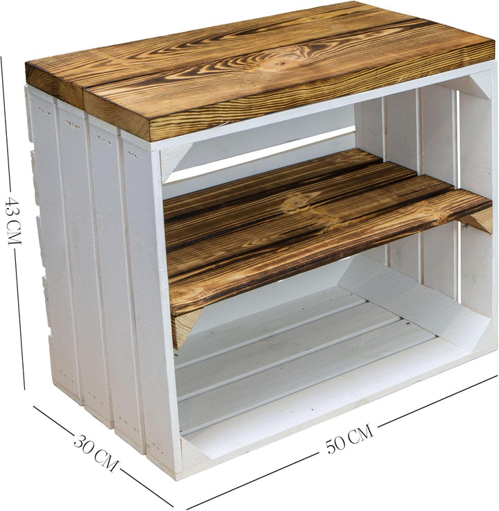 Sitzkiste Johanna Obstkiste und massiven Holzplanken Schuhablage Schuhkommode Hocker Sitzbank Holzba