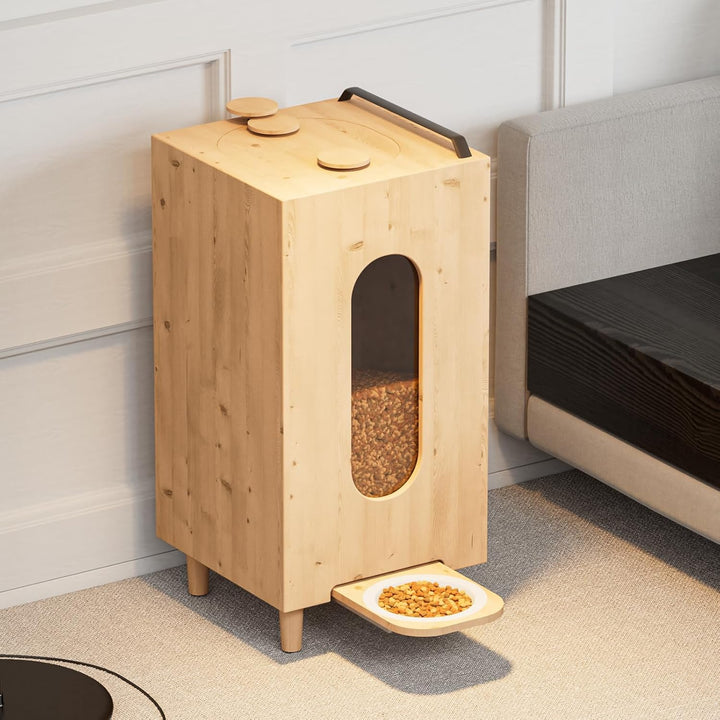 QLS Trockenfutterspender 20L für Katzen Hunde Futterspender Futterautomat mit Schale Tiere 60 x 30 x