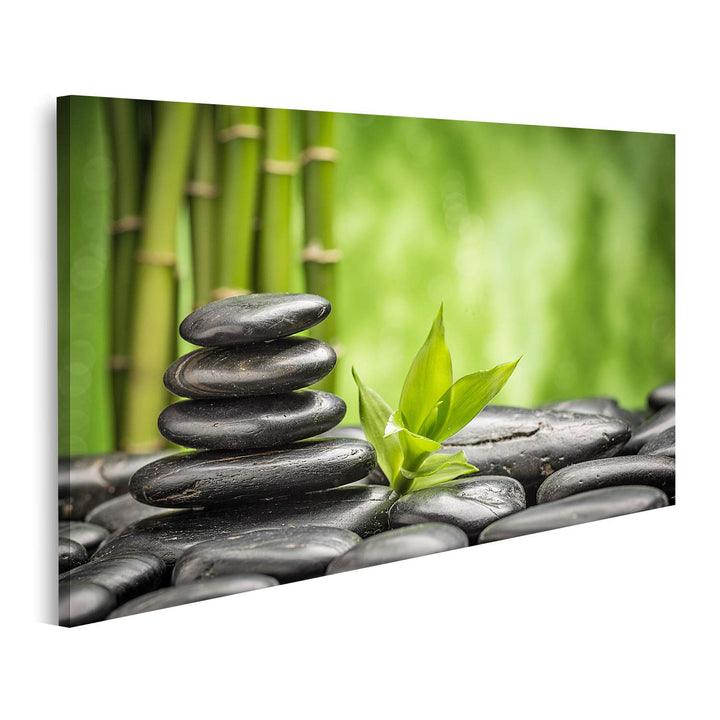 islandburner Bild auf Leinwand Zen Basaltsteinen Und Bilder Wandbilder Poster Leinwand 100x57cm, Lei