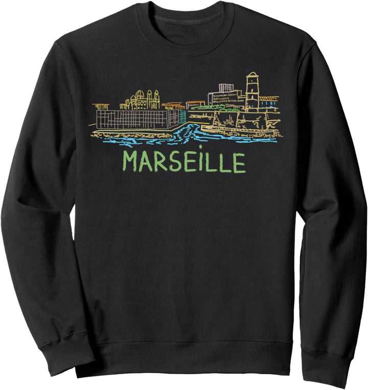Marseille Frankreich Kunstgeschenk Männer Frauen Sweatshirt