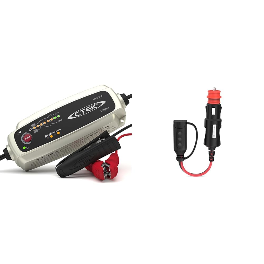 CTEK MXS 5.0 Batterieladegerät Mit Automatischer Temperaturkompensation, 12V 5.0 Amp (EU Stecker) &
