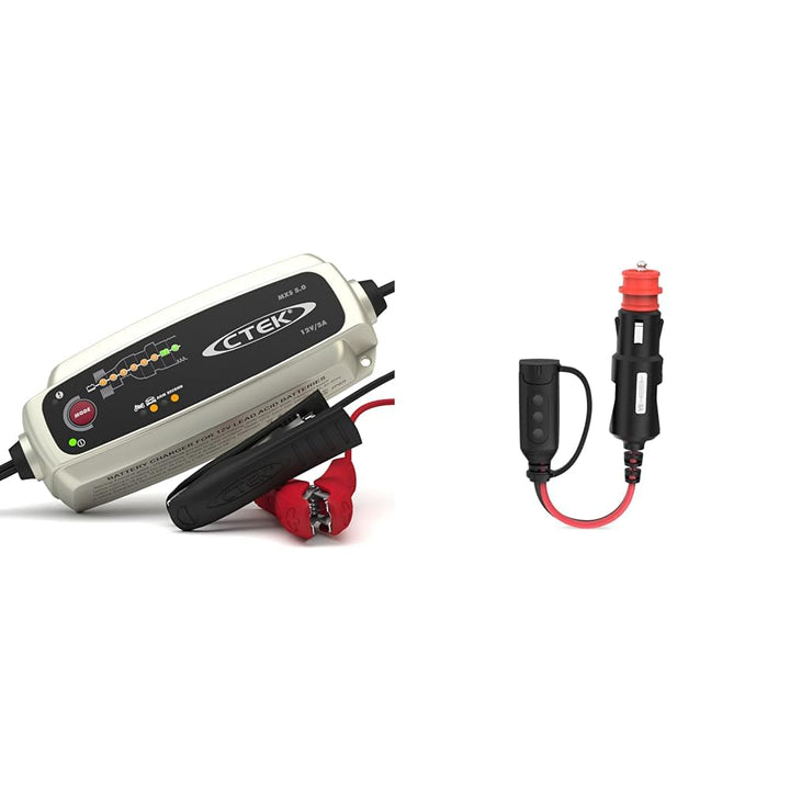 CTEK MXS 5.0 Batterieladegerät Mit Automatischer Temperaturkompensation, 12V 5.0 Amp (EU Stecker) &