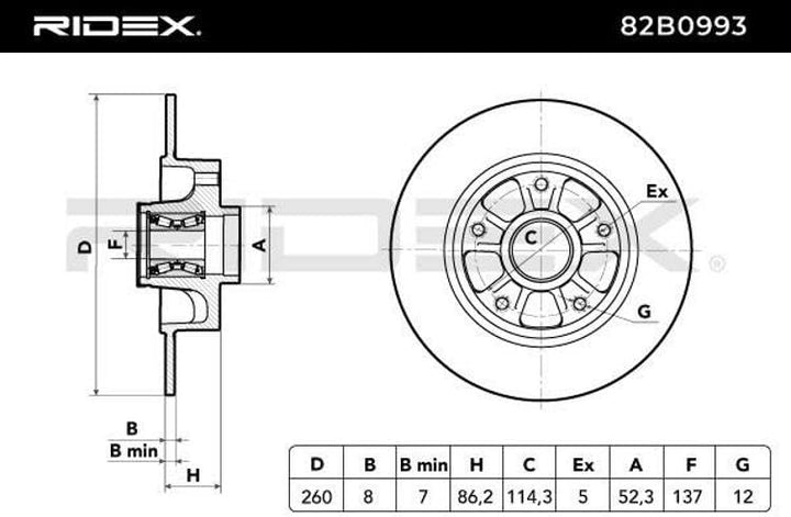 RIDEX 82B0993 Bremsscheibe Scheibenbremsen, Bremsscheiben Hinten (x2)