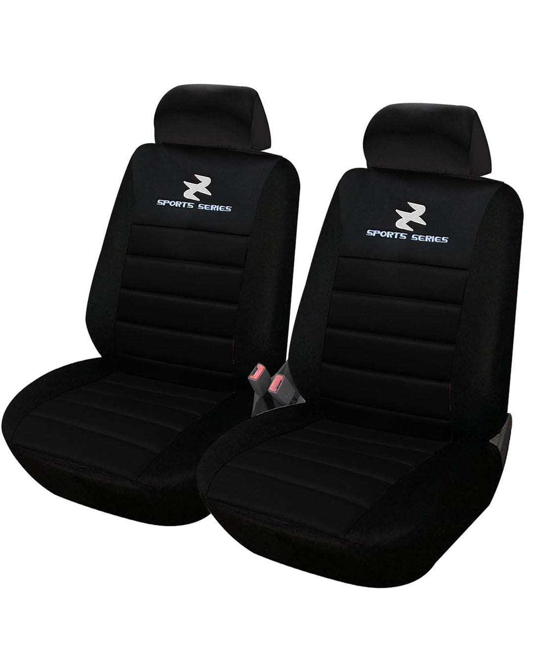 WOLTU 2er Sitzbezüge Auto Einzelsitzbezug universal Grösse, Komplettset, schwarz, schwarz