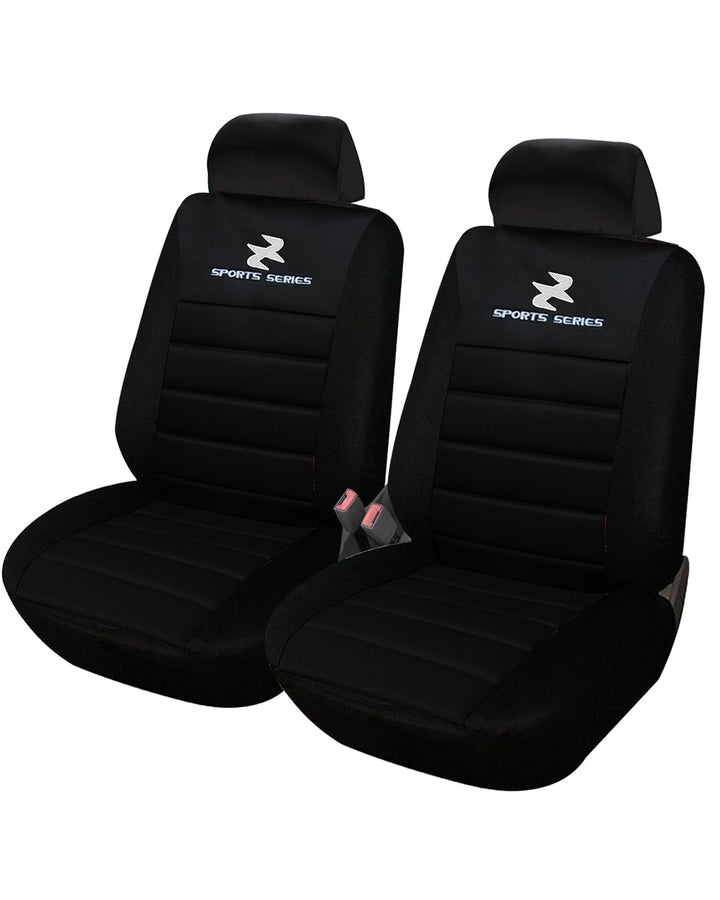 WOLTU 2er Sitzbezüge Auto Einzelsitzbezug universal Grösse, Komplettset, schwarz, schwarz