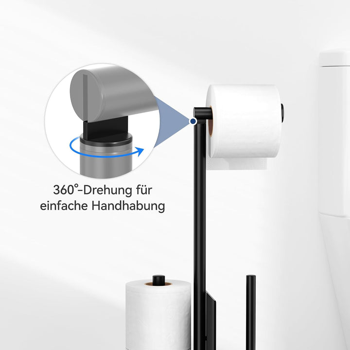 Edelstahl Klopapierhalter Stehend mit Klobürste - Toilettenpapierhalter Stehend mit WC Bürste, Ohne
