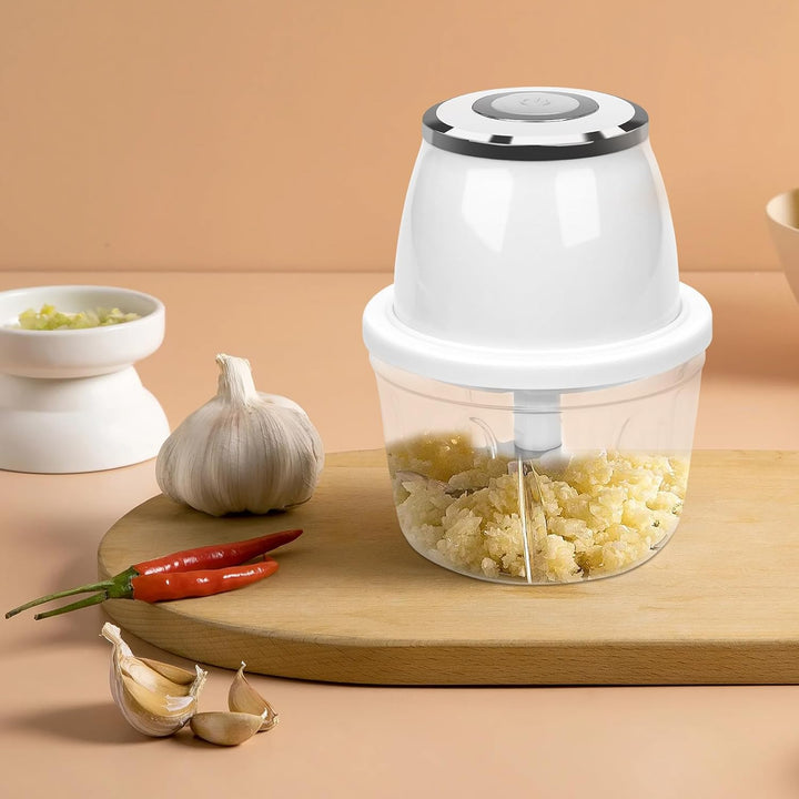 Zwiebelschneider Elektrisch 350ml, Mini Zwiebel Zerkleinerer, Gemüseschneider Elektrisch Küche mit U