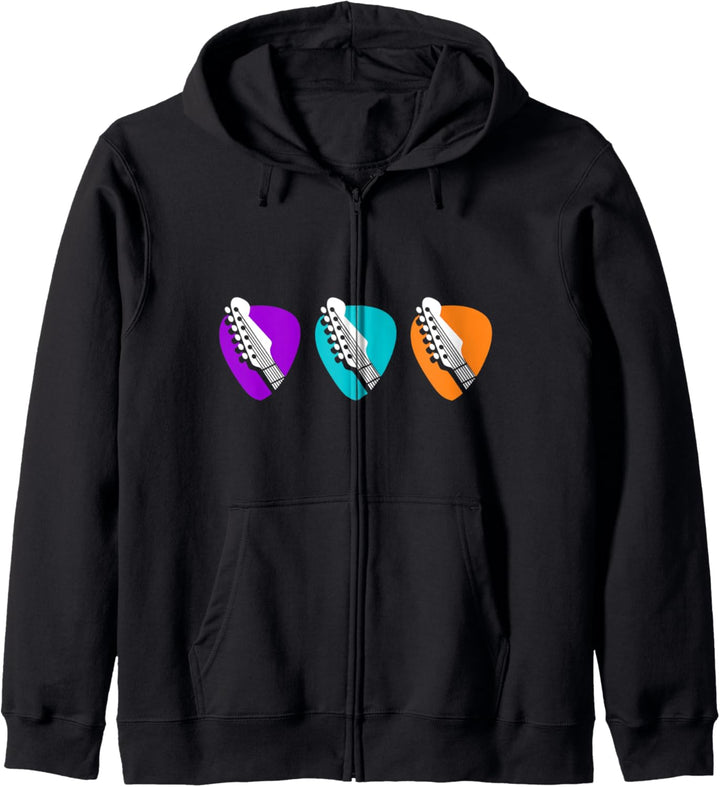 Lustige Gitarre Farbauswahl Vintage-Musik-Geschenk Kapuzenjacke