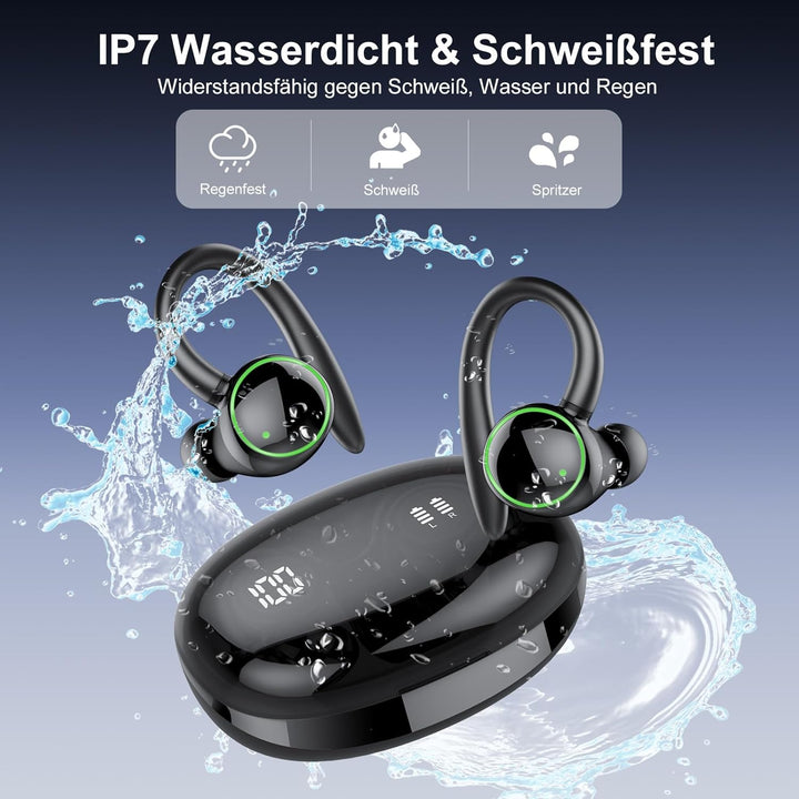 Bluetooth kopfhörer sport, Kopfhörer Kabellos Bluetooth 5.3 mit 4 Mic, In Ear Kopfhörer Bluetooth EN