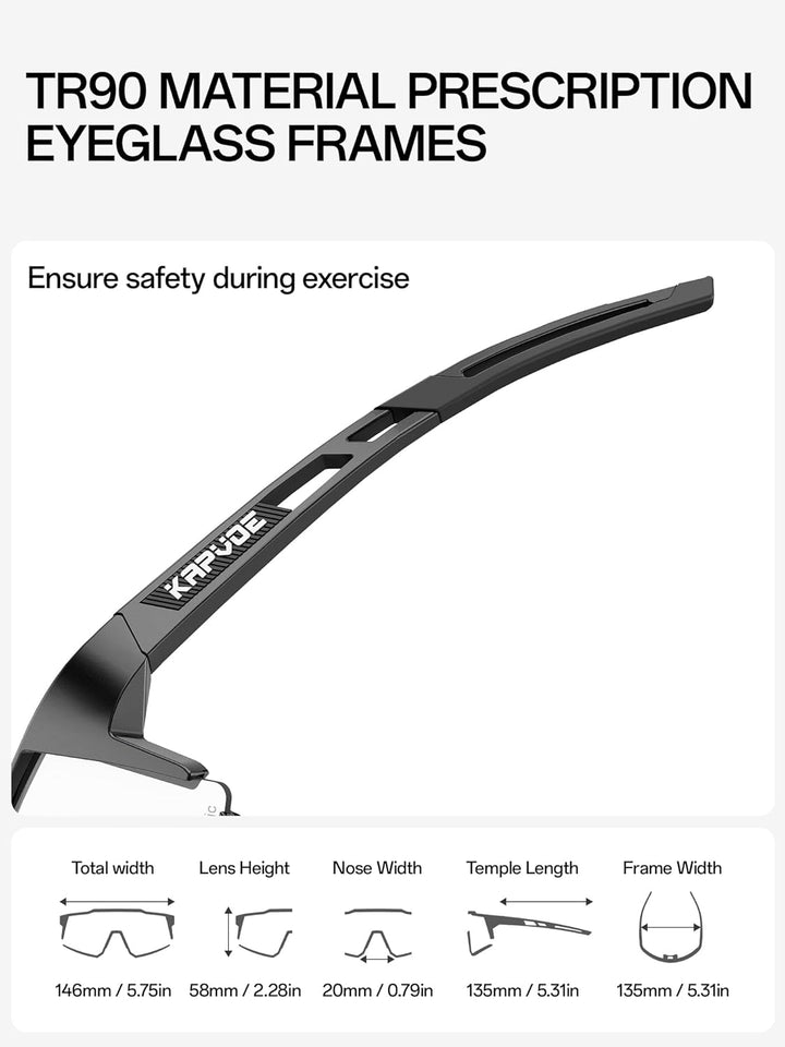 KAPVOE Photochromatische Selbsttönend Fahrradbrille TR90 Rahmen für Herren Damen Klar Sportsonnenbri