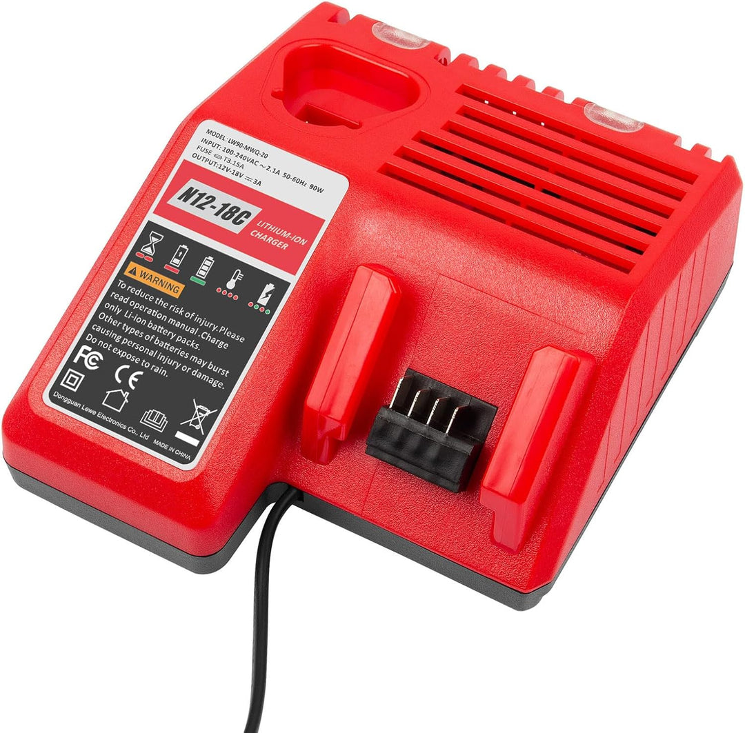 ASUNCELL M12 &amp; M18 Ladegerät für Milwaukee M18 M12 akku, Doppelte Ports Ersatzladegeräte für Milwauk