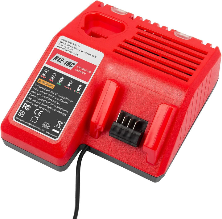 ASUNCELL M12 &amp; M18 Ladegerät für Milwaukee M18 M12 akku, Doppelte Ports Ersatzladegeräte für Milwauk