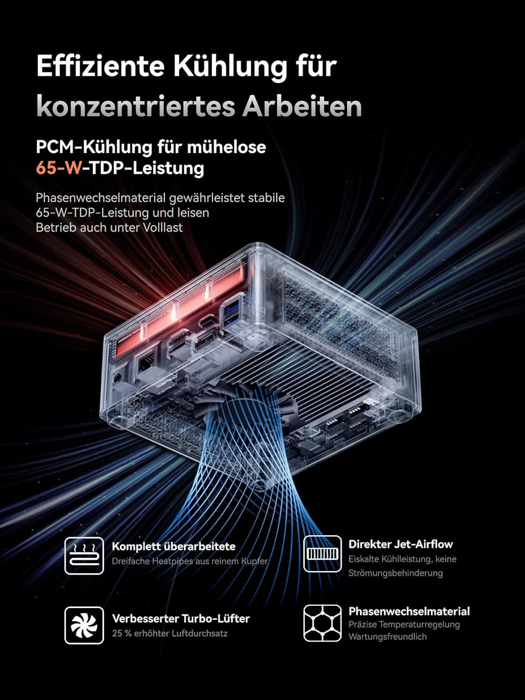 MINIS FORUM X1 Lite-255 Mini-PC, AMD Ryzen 7 255 (8C/16T), Radeon 780M, Wi-Fi 6E, 2.5GbE LAN, OCuLin