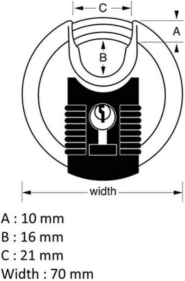 Master Lock LKM40 Vorhängeschlösser mit Schlüssel, Schwarz, Edelstahl, Small 1er-Pack Small, 1er-Pac