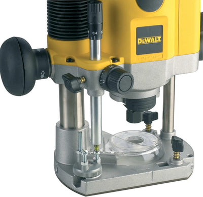 DeWalt Oberfräse (1,100 Watt, Vollwellenelektronik mit konstanter Drehzahl, Fräskorbführung, Sanftan