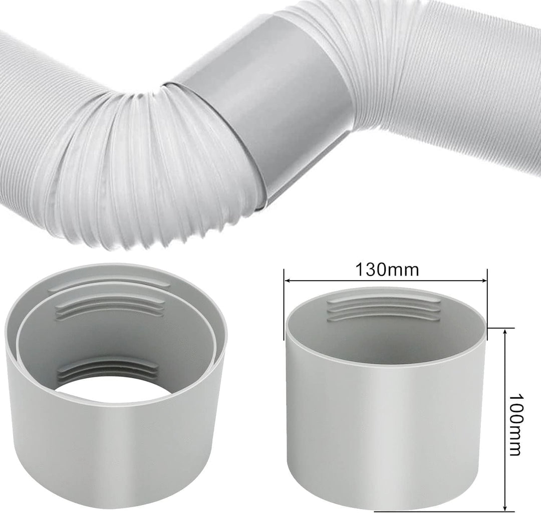 Abluftschlauch Klimagerät mit Adapter 130 mm 1.5m,Lüftungsrohrverbinder,Klimaanlage Abluftschlauch 1
