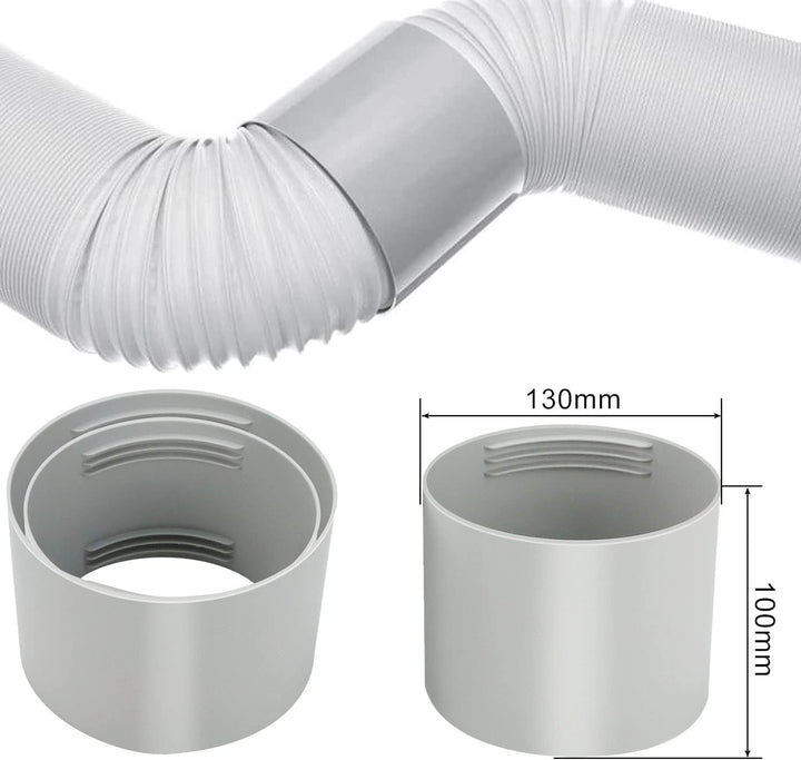 Abluftschlauch Klimagerät mit Adapter 130 mm 1.5m,Lüftungsrohrverbinder,Klimaanlage Abluftschlauch 1
