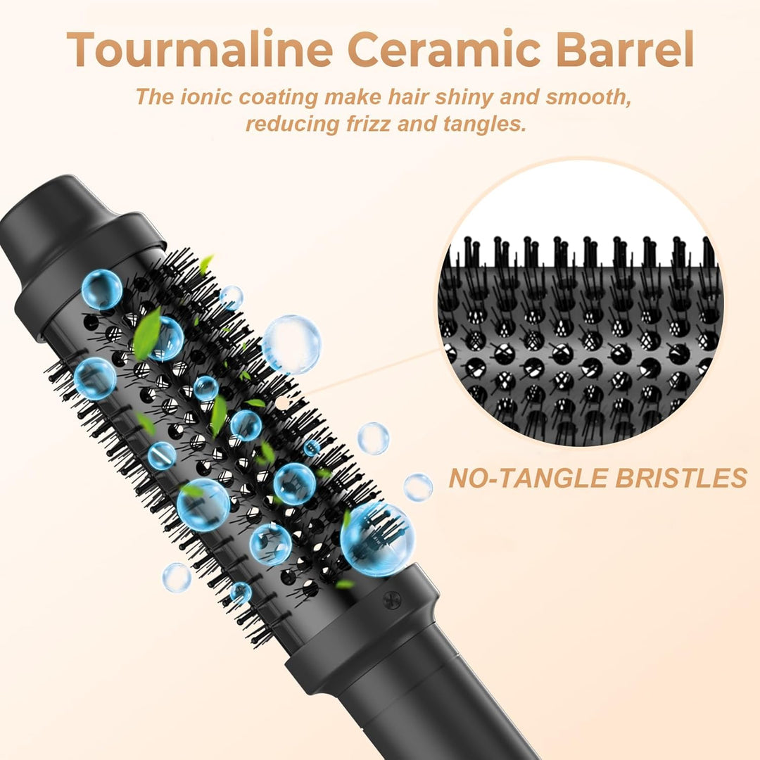 Thermal Brush 38mm, Wärmebürste mit 120–200°C LCD-Display, Lockenbürste Haarstyler Rundbürste, Verwe