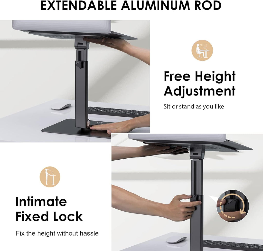 Minthouz 360° Schwenkbarer Laptop Ständer für Schreibtisch, Höhe/Winkel Verstellbare Laptop Halterun