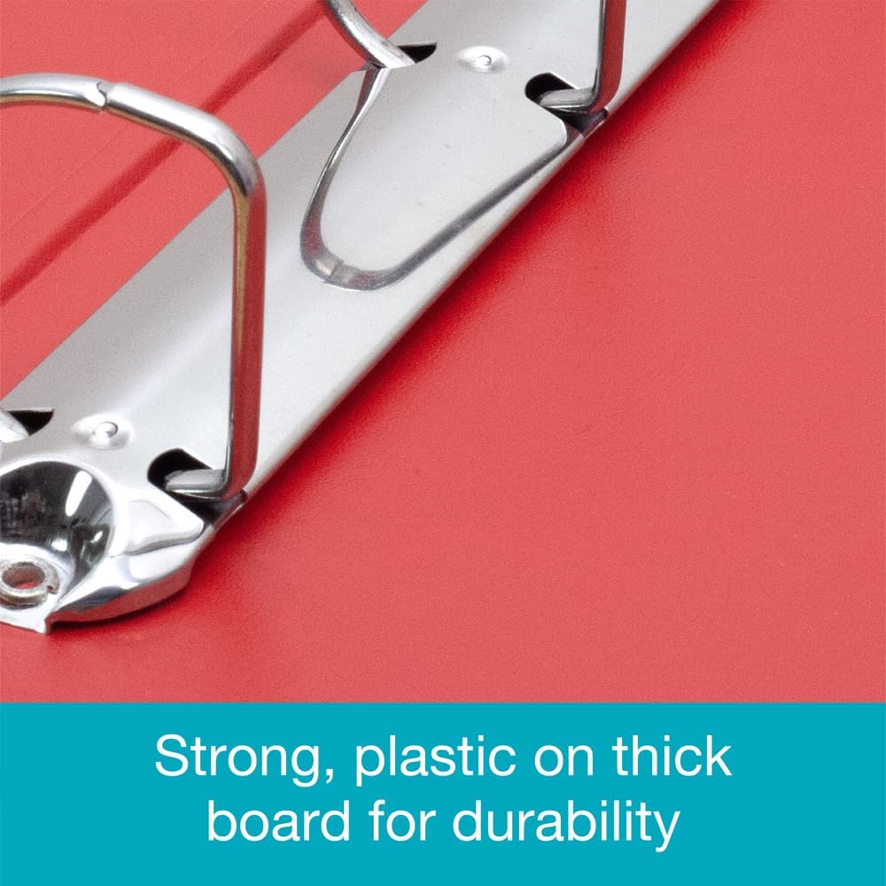 Emgee Ringmappe PVC mit transparenter Fronttasche 2 O-Ringe 25 mm A4 10 Stück rot, rot