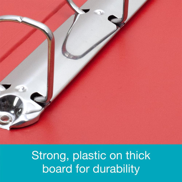 Emgee Ringmappe PVC mit transparenter Fronttasche 2 O-Ringe 25 mm A4 10 Stück rot, rot