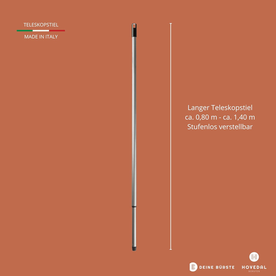 Schrubber mit Stiel / Teleskopstiel – Schrupper aus Holz mit Naturborsten – Ideal für die Reinigung