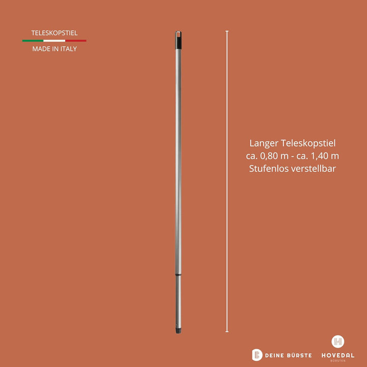 Schrubber mit Stiel / Teleskopstiel – Schrupper aus Holz mit Naturborsten – Ideal für die Reinigung