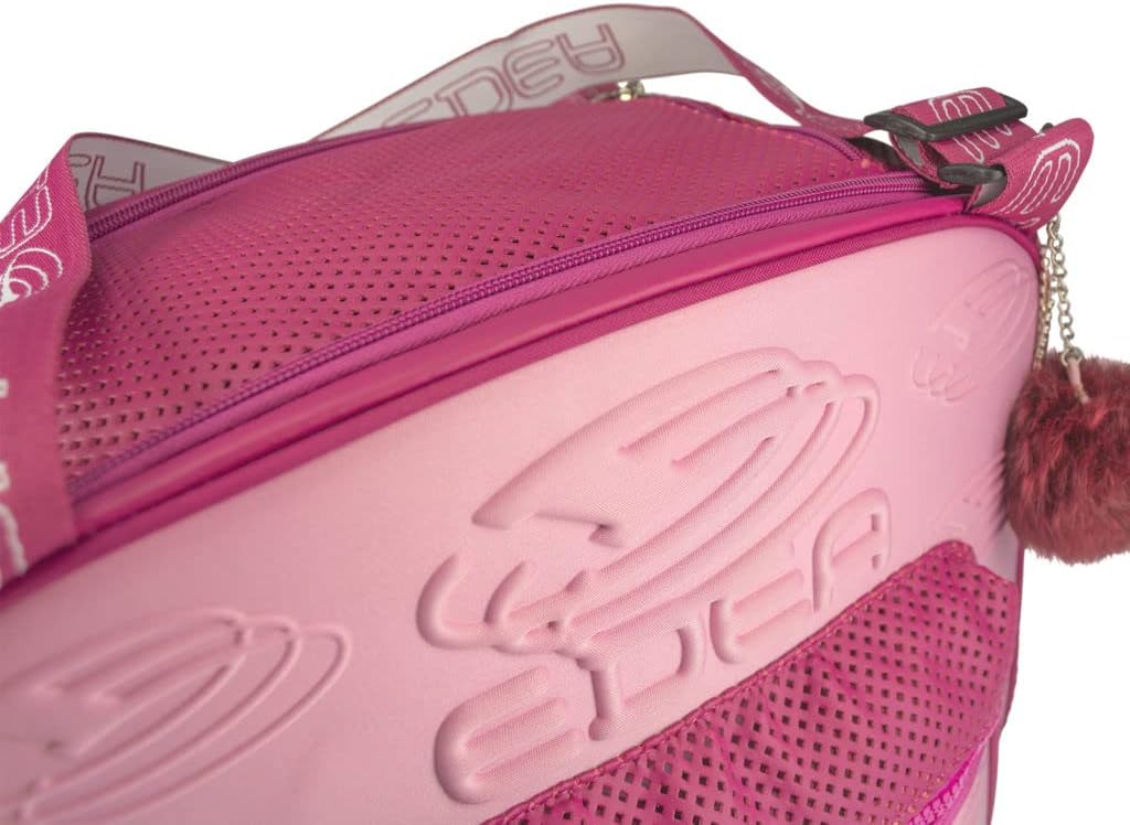Edea Würfeltasche für Schlittschuhe, Fuxia-Farbe, Kombination aus weichem und geprägtem Hartpolyeste
