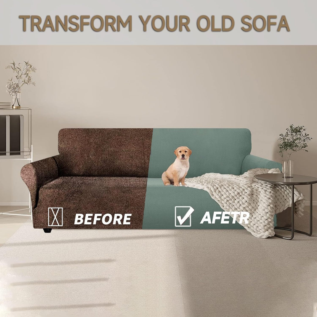 Ystyle Sofa überzug 4 Sitzer Mit Armlehne, Stretch Sofabezug rutschfest, Modern Sofa Cover Für Hunde