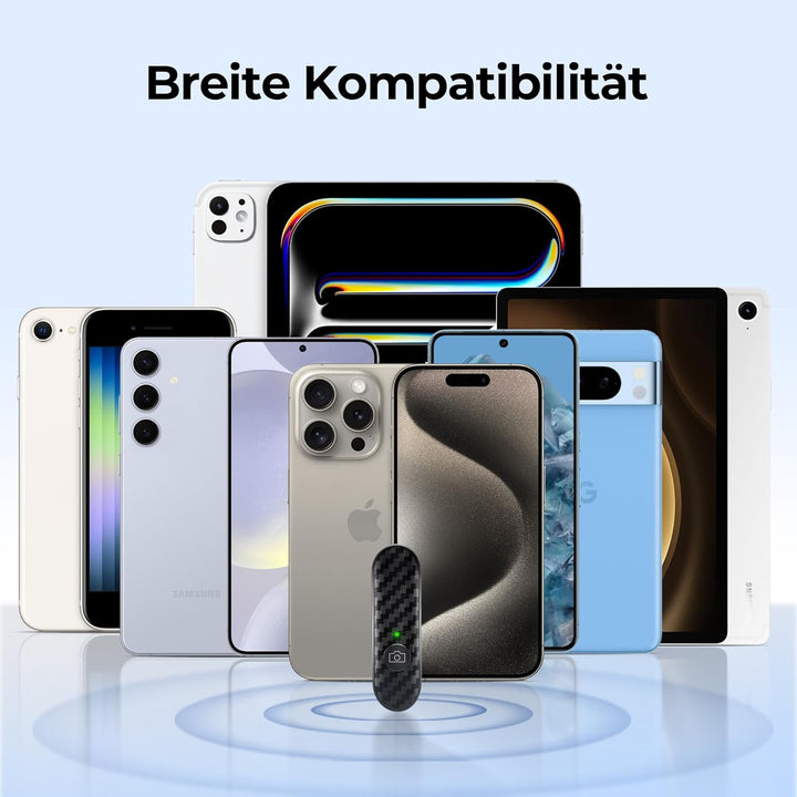 ATUMTEK Bluetooth-Fernauslöser, Design in Carbonfaser, Wiederaufladbare Kamera-Fernbedienung für iOS