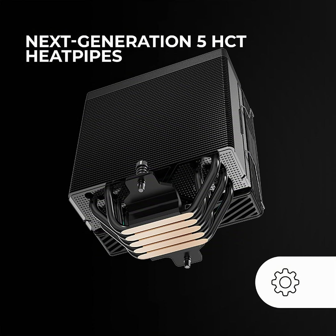 MARS GAMING MCPU-X5, CPU-Kühler 280W TDP, 5x HCT-Heatpipes der Neuen Generation, PWM-Lüfter SI Extre