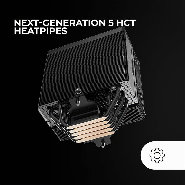 MARS GAMING MCPU-X5, CPU-Kühler 280W TDP, 5x HCT-Heatpipes der Neuen Generation, PWM-Lüfter SI Extre