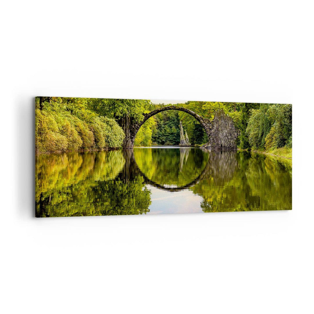 Wandbilder Dekoration Wohnzimmer Park Natur Wasser Panorama Bilder auf Leinwand 120x50cm Leinwandbil