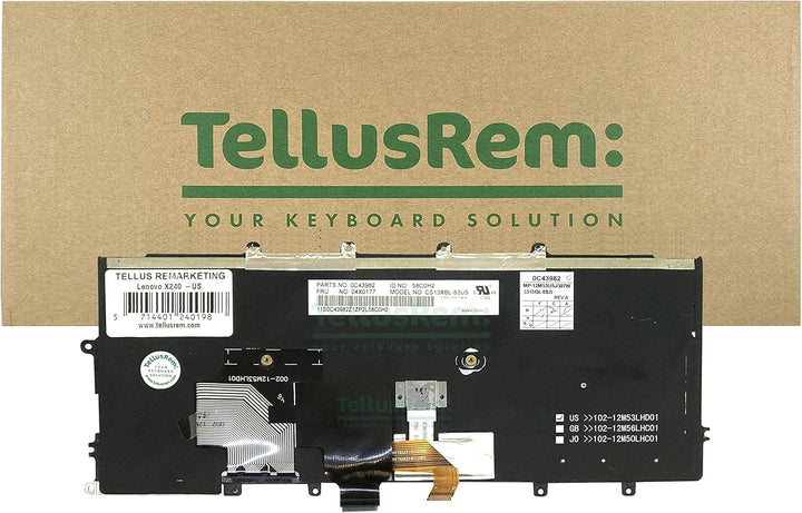 TellusRem ersatztastatur US Nicht Hintergrundbeleuchtung für Lenovo Thinkpad X230s X240 X240S X240I