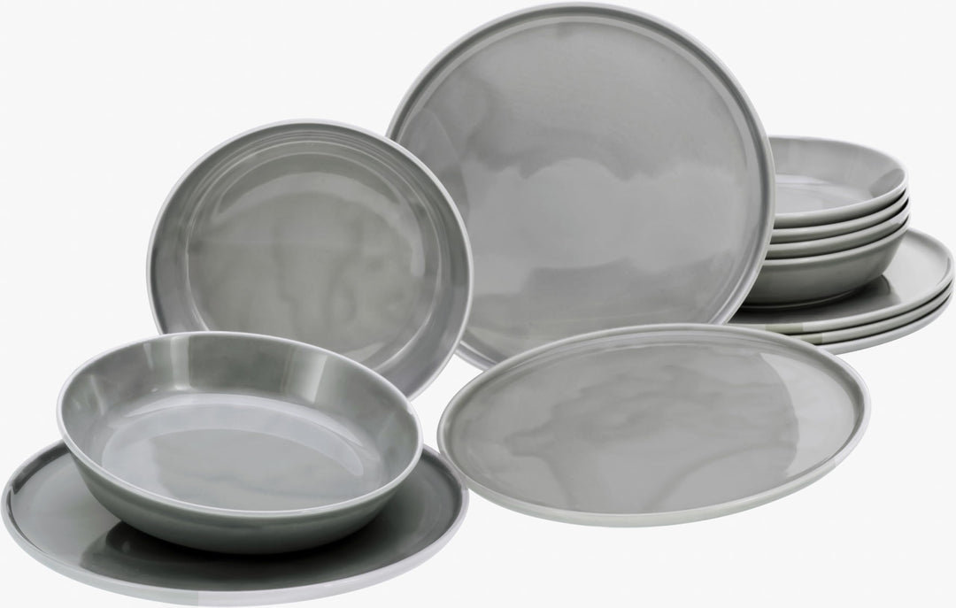 CreaTable, 16735, Serie Chef Collection GRAU, Geschirrset, Tafelservice 12 teilig Tafelservice 12-tl