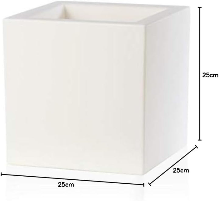 TERAPLAST Blumentopf Schio Cubo 25 cm Made in Italy recyclebar 25 cm Anthrazit, 25 cm Anthrazit