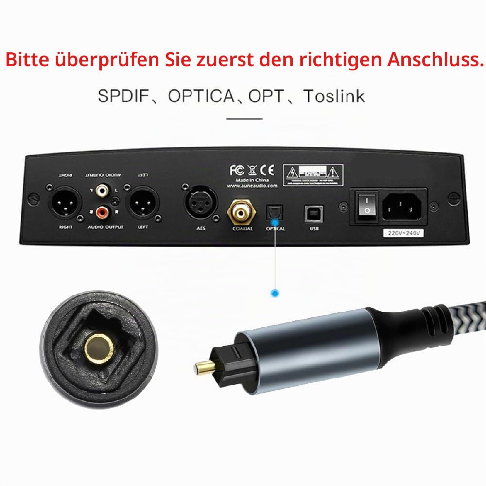 xiwai USB-C auf SPDIF Toslink Optisches Audiokabel Opt-Stecker Typ-C auf Digital Fiber Optic Sound I