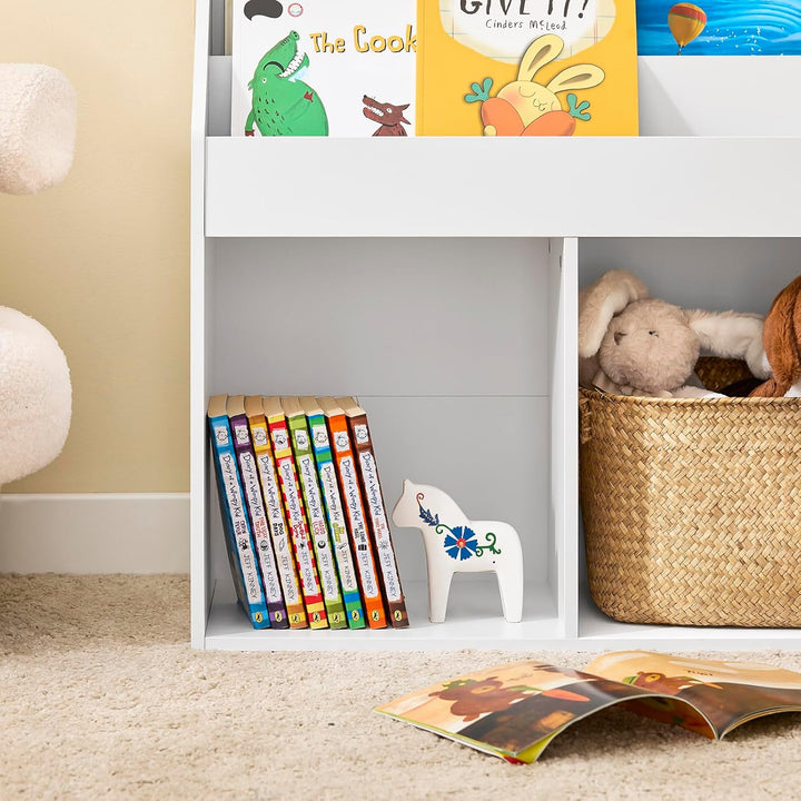 SoBuy Kinder Bücherregal Montessori Regal Kinderzimmer mit 3 Ablagefächern und 2 offenen Fächern Kin