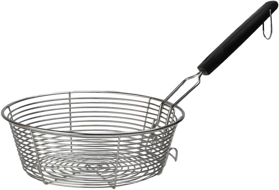 SANTOS Dutch Oven mit Deckel - inkl. Frittierkorb Ø 27,5 x9,5cm - 5,7 L/6 Qt Feuertopf - Gusseisen -