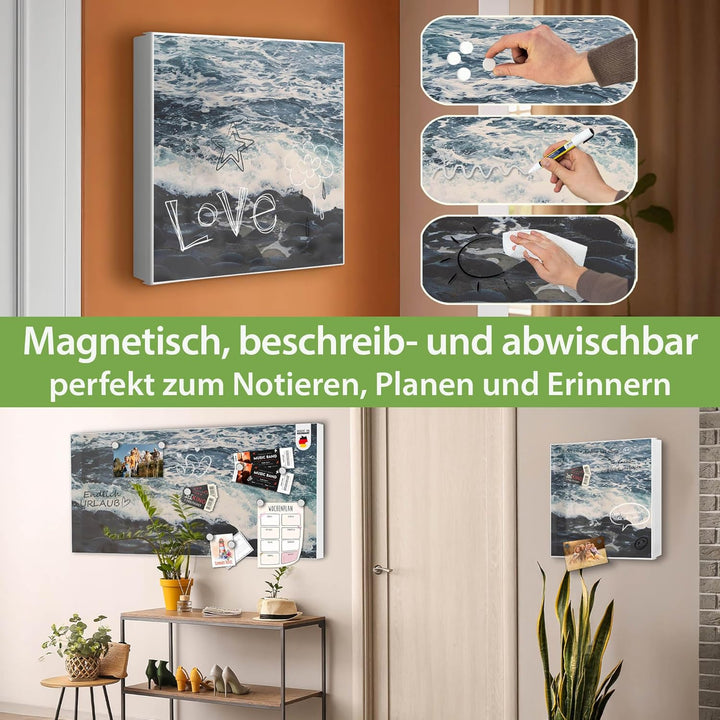 banjado Grosser Schlüsselkasten Metall - Schlüsselbox 30x30cm mit 32 Haken - Schlüsselkasten modern