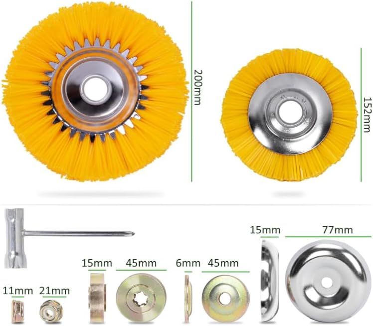 Nylon unkrautbürste für freischneider, 2 Stücke Kegelbürste 200 mm & 152 mm x 25,4 mm, Schonende Wil