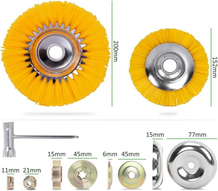 Nylon unkrautbürste für freischneider, 2 Stücke Kegelbürste 200 mm & 152 mm x 25,4 mm, Schonende Wil