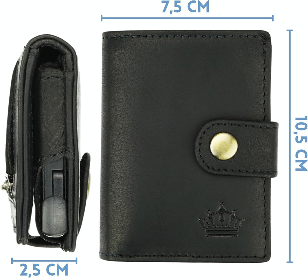 Slim Wallet Geldbeutel mit Münzfach und RFID-Schutz Rindleder Börse für Herren Mini Geldbörse NEU (S
