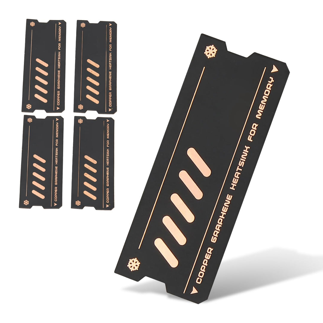 Garsent Laptop-Speicher-Kühlkörper, 4 Stück Kupfer-Graphen-RAM-Kühler-Kühlkörper für DDR4 DDR5, Ultr
