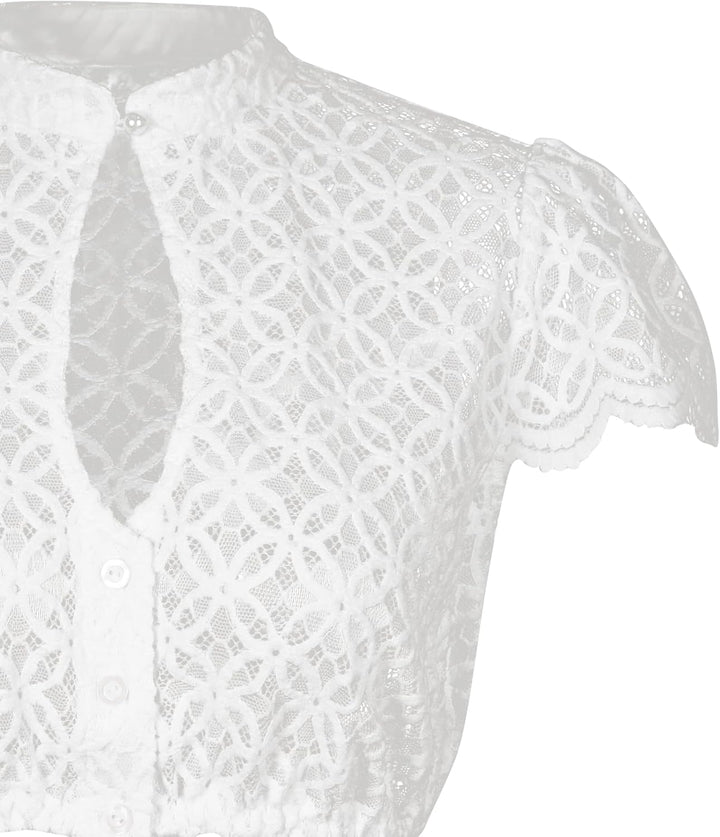 Dirndlwelle Dirndlbluse Dirndl Bluse Damen, Dirndlbluse Langarm, Kurzarm Damen Dirndlbluse für Dirnd